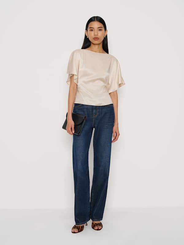 Avery Silk Top - Almond